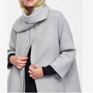 Zara grey coat with detachable scarf